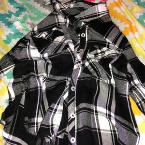 white and black flannel